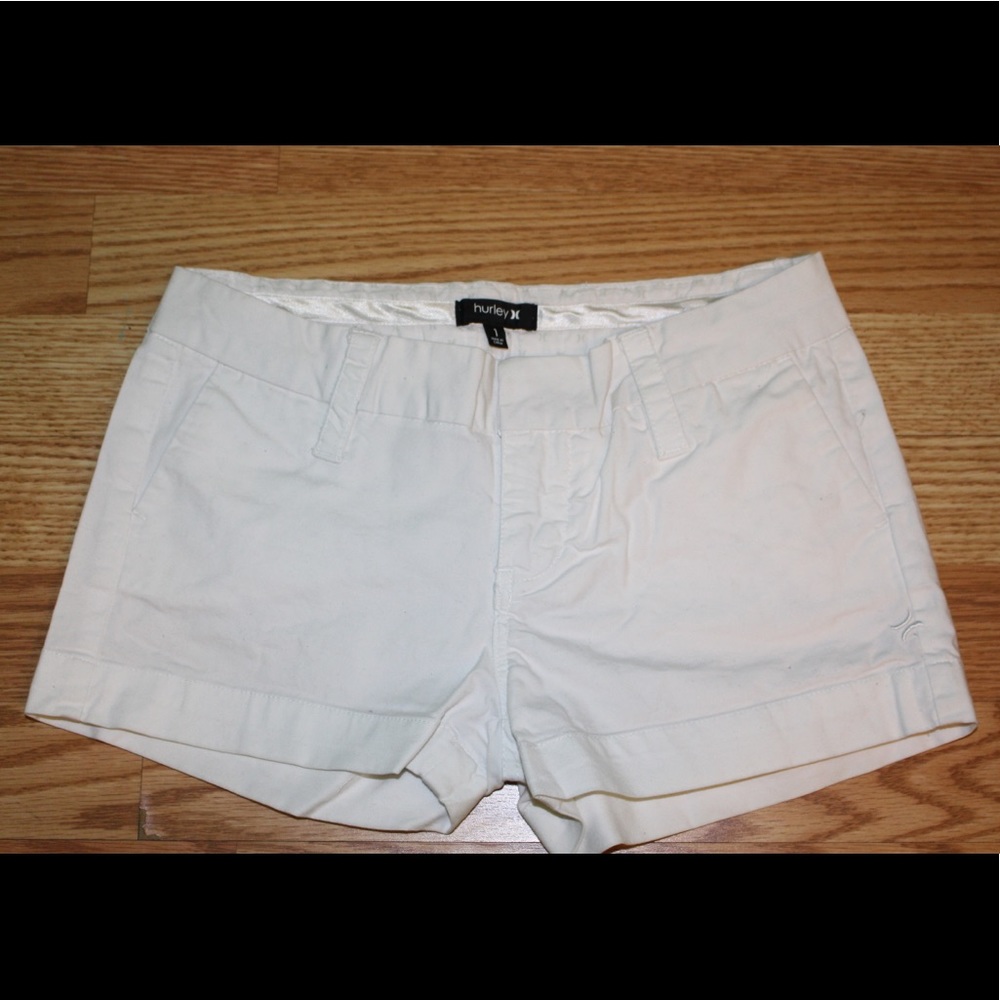 hurley crisp white shorts
